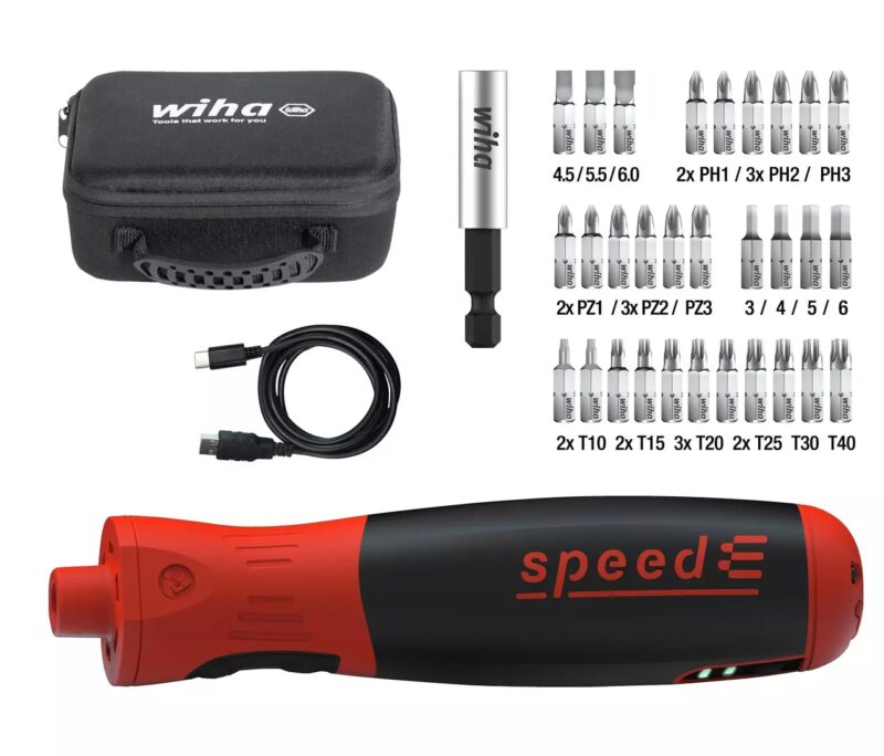 Wiha Elektrische schroevendraaier speedE® PocketDrive met bitbox en tas 45791