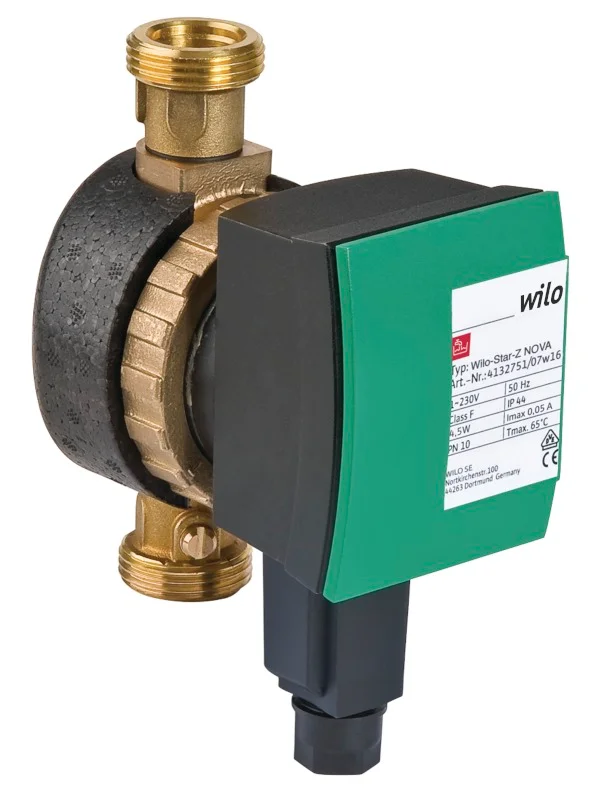 Wilo Circulatiepomp Wilo Star-Z NOVA 10bar . L=84mm . Hmax=1m . 1/2"M . sanitaire toepassing Qmax=6.05m3/h 4132760