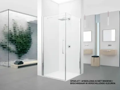 Novellini Young 2 G douchedraaideur 900 x 2000 mm - mat chroom - transparant te combineren mat vaste wand Y2G87-1B
