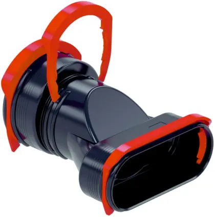 Zehnder Verloopstuk vierkant op rond Zehnder ComfoFlat Ø90mm kunststof 138x51mm 51 990322204