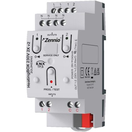 Zennio HeatingBOX 230V 2X v2 - KNX Verwarmingsactor 230V 2-V ZEZCL2H230V2