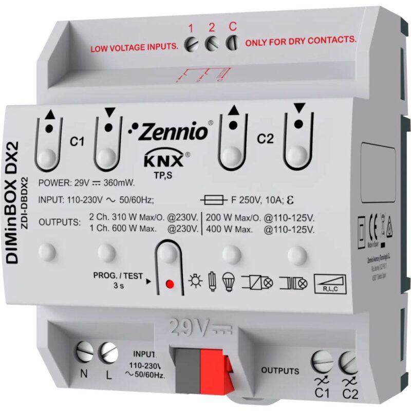 Zennio DIMinBOX DX2 - KNX Universele dimactor 2-v ZEZDI-DBDX2