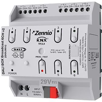 Zennio DALIBOX Broadcast 6CH v2 - KNX DALI Broadcast met 6 kanalen ZEZDIDLB6V2