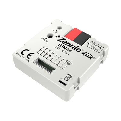 Zennio BIN44 - Binaire KNX input-/outputmodule 4-V ZEZIO-BIN44