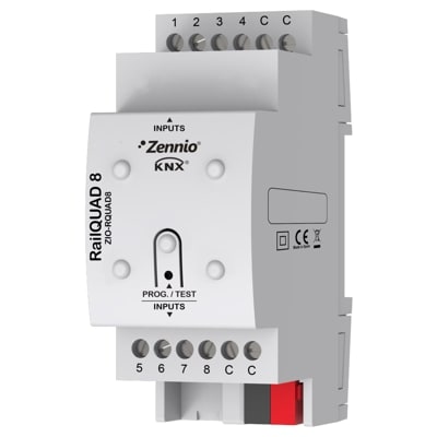 Zennio RailQuad8 - Analoge/digitale KNX inputmodule 8-V ZEZIO-RQUAD8