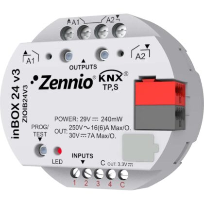 Zennio inBOX 24 v3 - Multifunctionele KNX actor 2 uit/4 in ZEZIOIB24V3