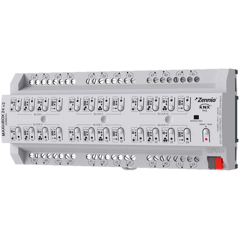 Zennio MAXinBOX 24 v2 - Multifunctionele KNX actor 24-V ZEZIOMB24V2