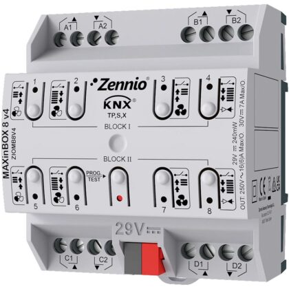 Zennio MAXinBOX 8 v4 - Multifunctionele KNX actor 8-V ZEZIOMB8V4