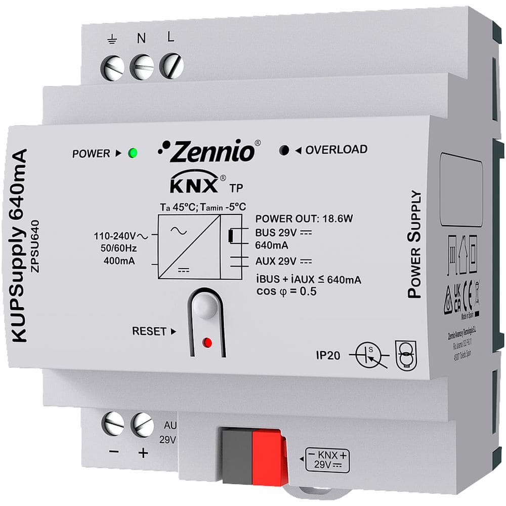 Zennio KUPSupply 640mA - KNX Voeding 640 mA ZEZPSU640