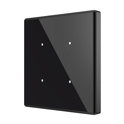 Zennio Square TMD 4 (Antraciet) - KNX Touchschakelaar 4-V met temperatuursensor ZEZVI-SQTMD4-A