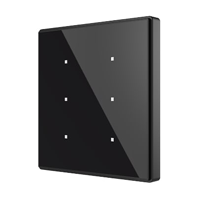 Zennio Square TMD 6 (Antraciet) - KNX Touchschakelaar 6-V met temperatuursensor ZEZVI-SQTMD6-A