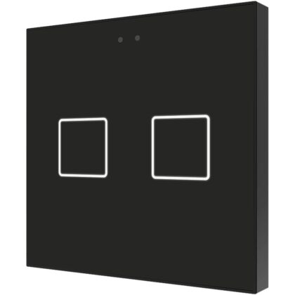 Zennio Flat 2 v2 (Antraciet) - KNX Touchschakelaar 2-V met temperatuursensor ZEZVIF2V2A