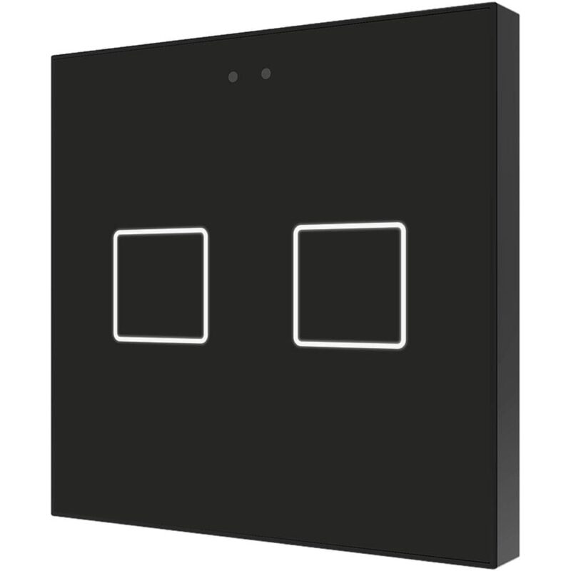 Zennio Flat 2 v2 (Antraciet) - KNX Touchschakelaar 2-V met temperatuursensor ZEZVIF2V2A