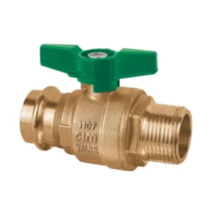 Cimberio Vlinderkraan met volle doorlaat DN 15mm x 1/2" M pers PN25 Cimberio 1222CRNLMA 1222CRNLMA-5013