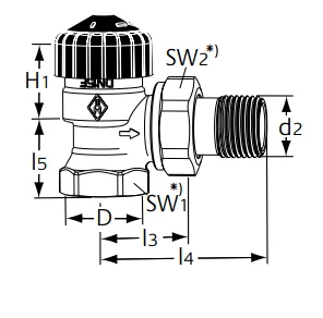 IMI Heimeier Radiatorkraan IMI Heimeier Calypso haaks verkeerd 3441-02.000