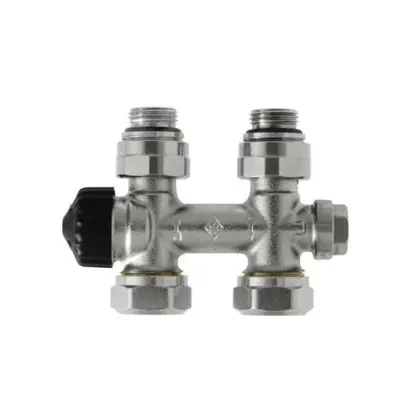 IMI Heimeier H-onderblok IMI Heimeier Multilux 3/8" recht tweepijp 3850-02.000