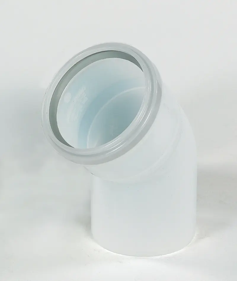 Ubbink Enkelwandige rookgasbocht Ubbink Rolux HRtop 45° 80mm/80mm kunststof met lipring 0222954