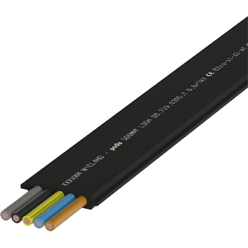 WIELAND FLAT CABLE FL LSOH 5G16 zwart vlakbandkabel 00.771.0307.1