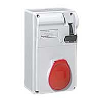 LEGRAND Contactdoos eenheid P17 380V 32A 3P+N+A IP 44 - IK 08 - met schakelaar 056614