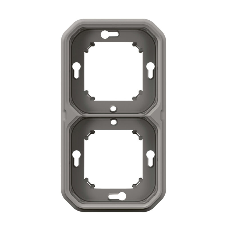 LEGRAND Plexo inbouwkader 2 mechanisme hor of vert IP55 - grijs 069683L