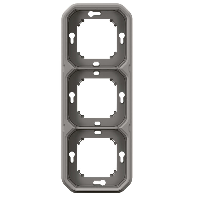 LEGRAND Plexo inbouwkader 3 mechanisme hor of vert IP55 - grijs 069687L