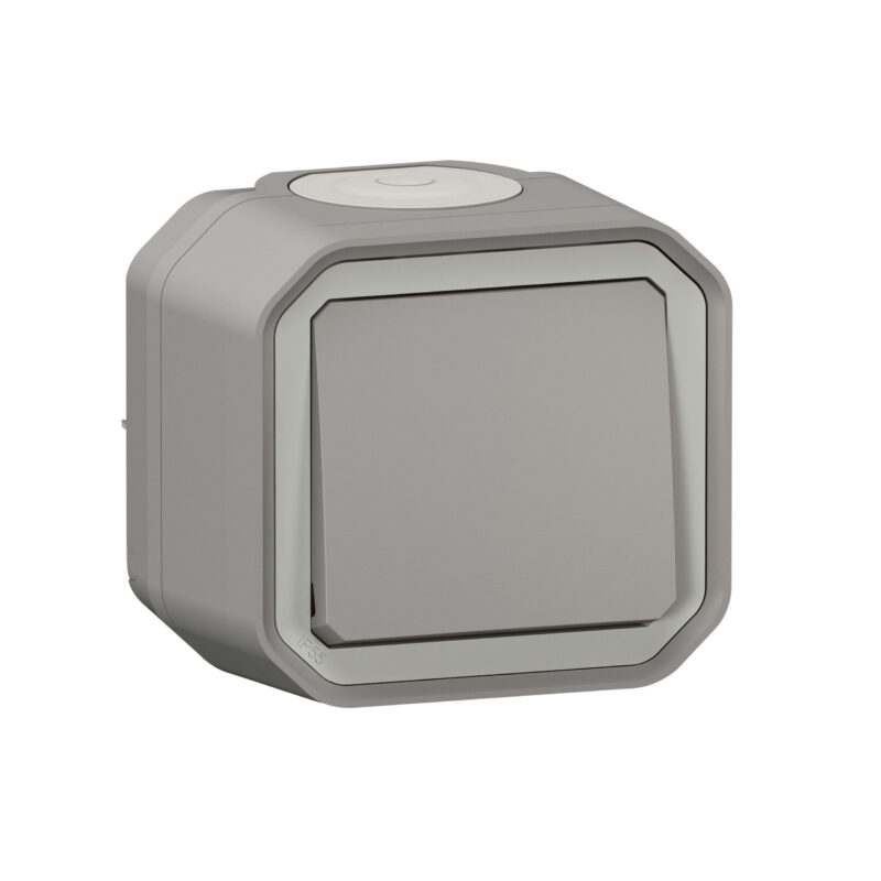 LEGRAND Plexo drukknop NO 10A 250V compleet IP55 IK08 grijs 069720L