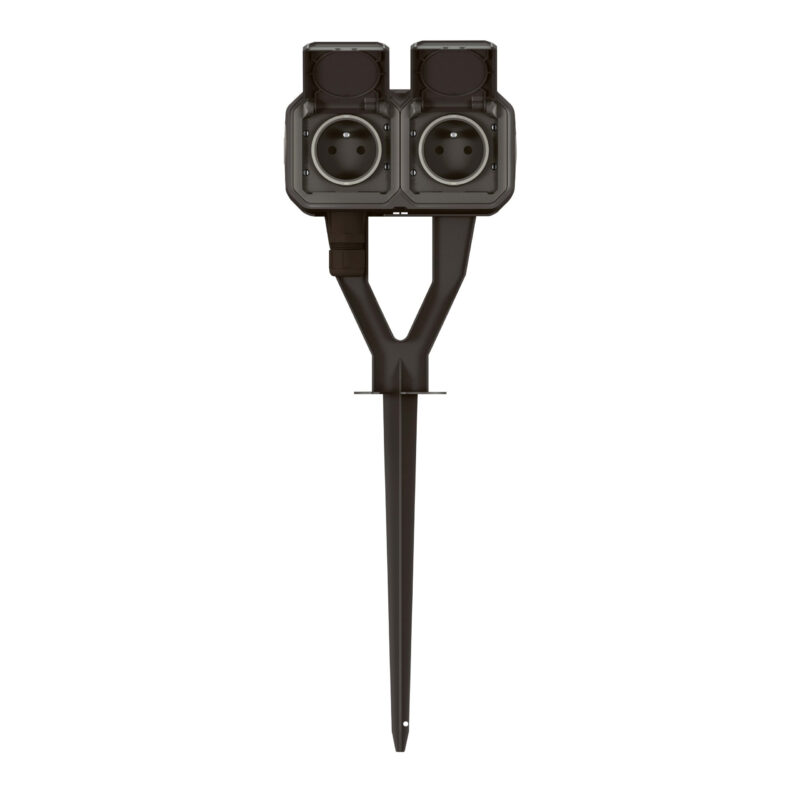 LEGRAND Plexo tuinpaal met contactdoos 2V voorbedraad compleet grijs 069749L