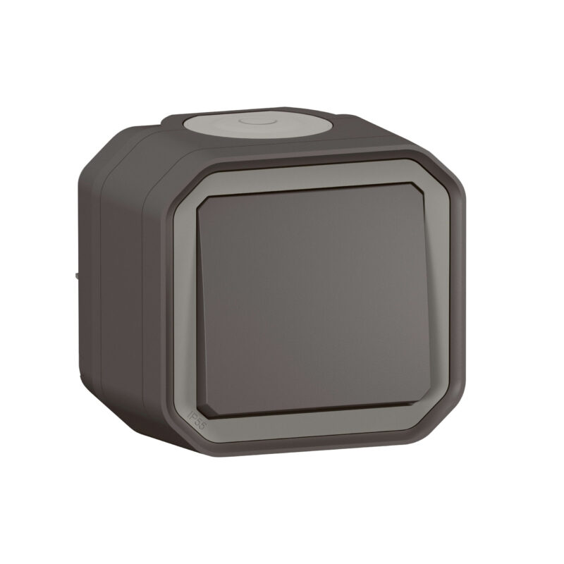 LEGRAND Plexo wisselschakelaar 10AX compleet IP55 IK08 antraciet 069761L