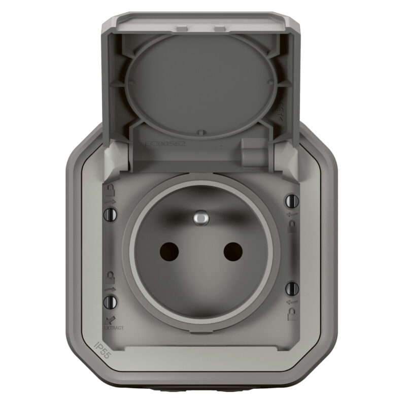LEGRAND Plexo DIY contactdoos compleet IP55 - grijs 070003