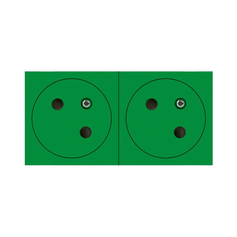 LEGRAND Mosaic Link contactdoos 2x2P+A -vlak- contactdoos op 45°-4 modules groen 077162L