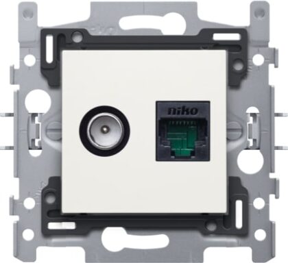 NIKO Coax/rj45-aansl. utp cat6 + afwerking