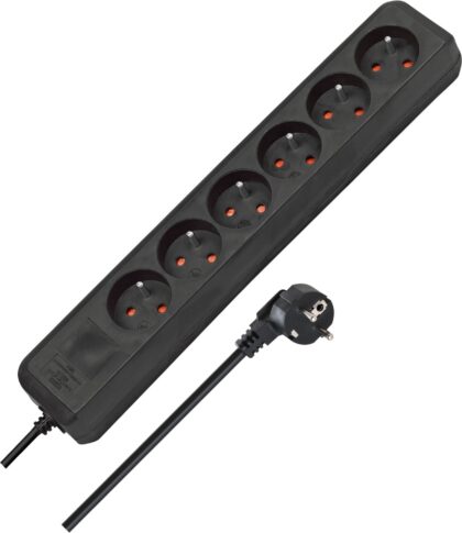 BRENNENSTUHL Eco-Line stekkerdoos 6-voudig zwart 1