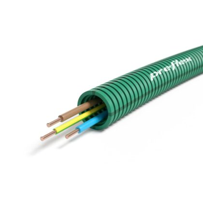 PREFLEX SAFE Preflex safe voorbedrade buis 16mm LS0H groen + draad H07Z1-U 3G1