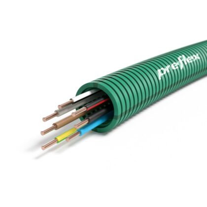 PREFLEX SAFE Preflex safe voorbedrade buis 20mm LS0H groen + draad H07Z1-U 7G1