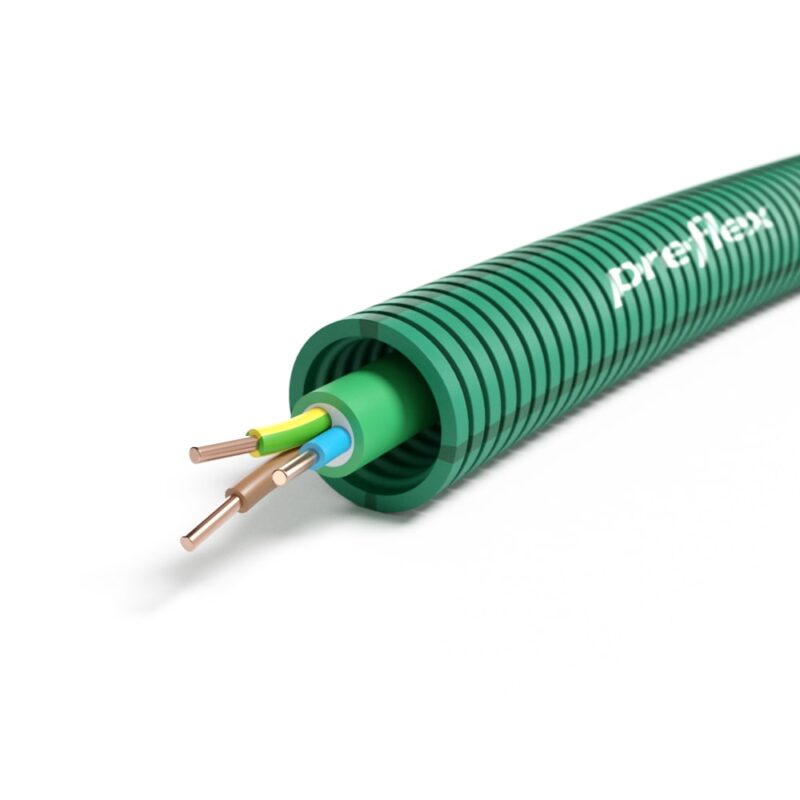 PREFLEX SAFE Preflex safe voorbedrade buis 20mm LS0H groen + installatie XGB 3G2
