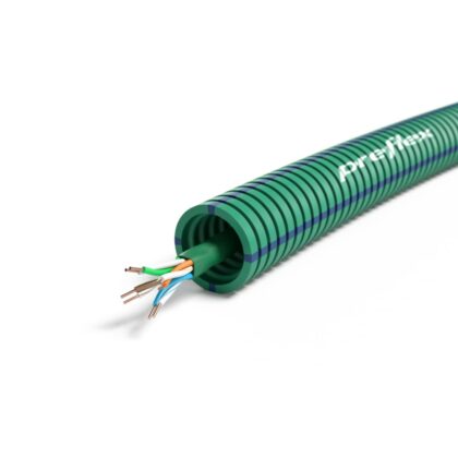 PREFLEX SAFE Preflex safe voorbedrade buis 16mm LS0H groen + data U/UTP CAT6 rol 50m 1234003393
