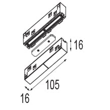 MODULAR Pista track 48V elec/mechanical (up/down) connection 180° black struc 12360532