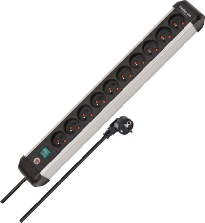 BRENNENSTUHL Premium Alu-line stekkerdoos 10-voudig 3m H05VV-F 3G1