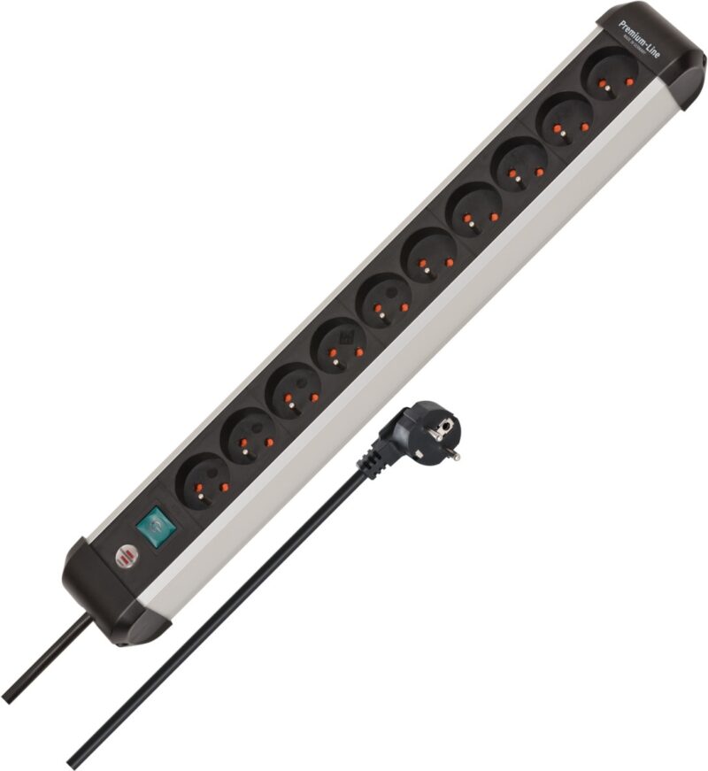 BRENNENSTUHL Premium Alu-line stekkerdoos 10-voudig 3m H05VV-F 3G1