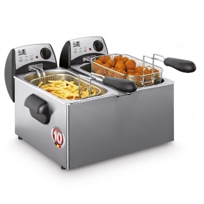 Van Ratingen Friteuse dubbel - 4400W - 2x3l - 2-8 personen - antistofdeksel 141030