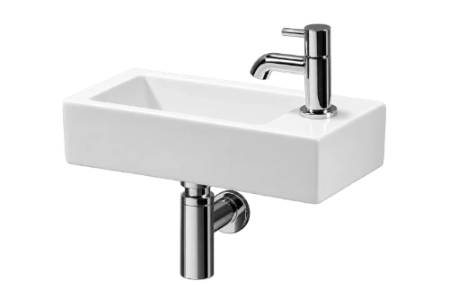 Liv handenwasser porselein 365 x 185 x 90 mm - wit - met kraangat rechts - zonder overloop 1564403