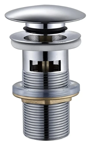 Standard afvoerplug 5/4 x 70 mm - chroom - Click-Clack - met overloop 1565054