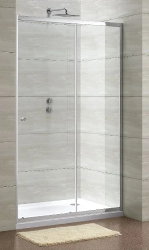 Free Basic schuifdeur 2-delig 960 - 1000 x 1900 mm transparant - chroom 1626629