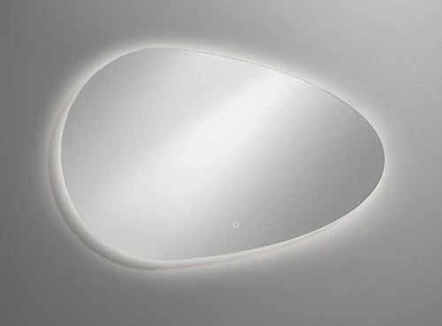 Stone spiegel organisch 1000 x 700 mm - links indirect led verlichting - sensor - anticondens - dimbaar 1769695