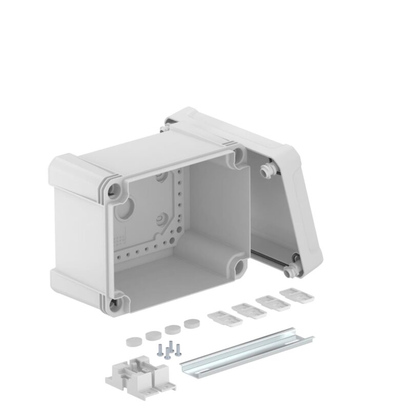 OBO BETTERMANN X10C R LGR Lege behuizing met rail 2069 190x150x125 PC lichtgrijs RAL 7035 2005494