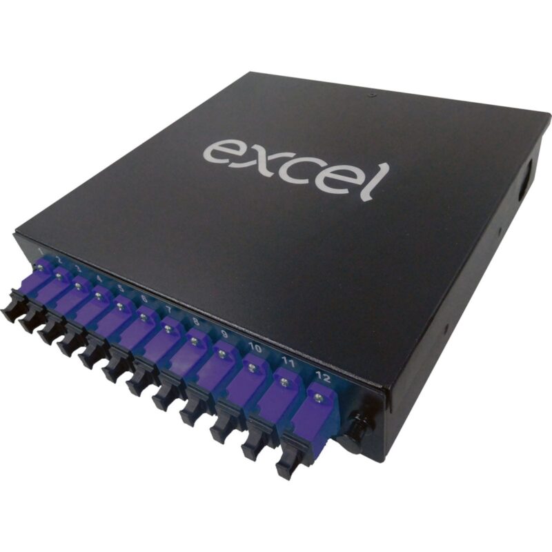 Excel Networking Solutions 12 LC Duplex (24 Fibres) Multi Mode DIN Rail Box - Violet 208-218