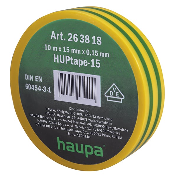 Haupa Elektro isolatietape 19 mm x 20 m groen/geel 263860