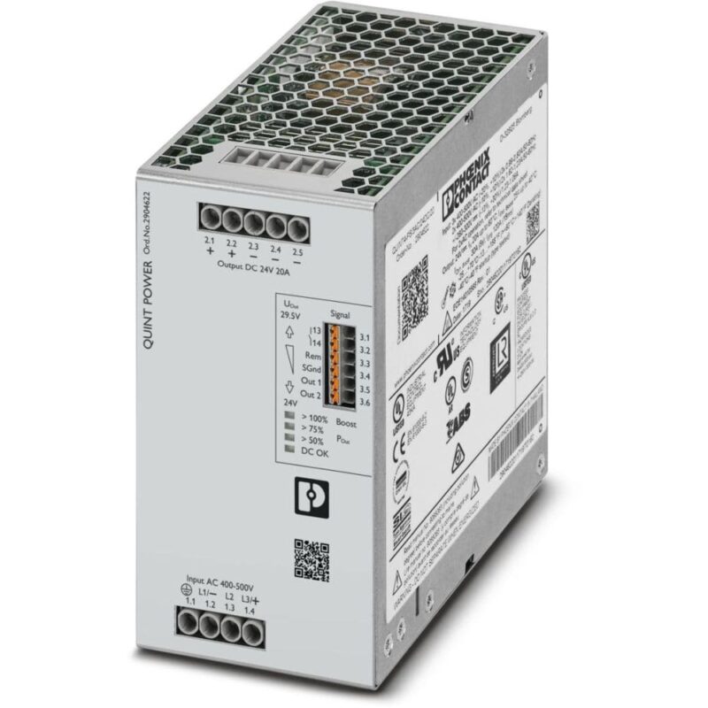 PHOENIX CONTACT Primair geschakelde voeding QUINT POWER 3-fase 24V DC / 20A 2904622