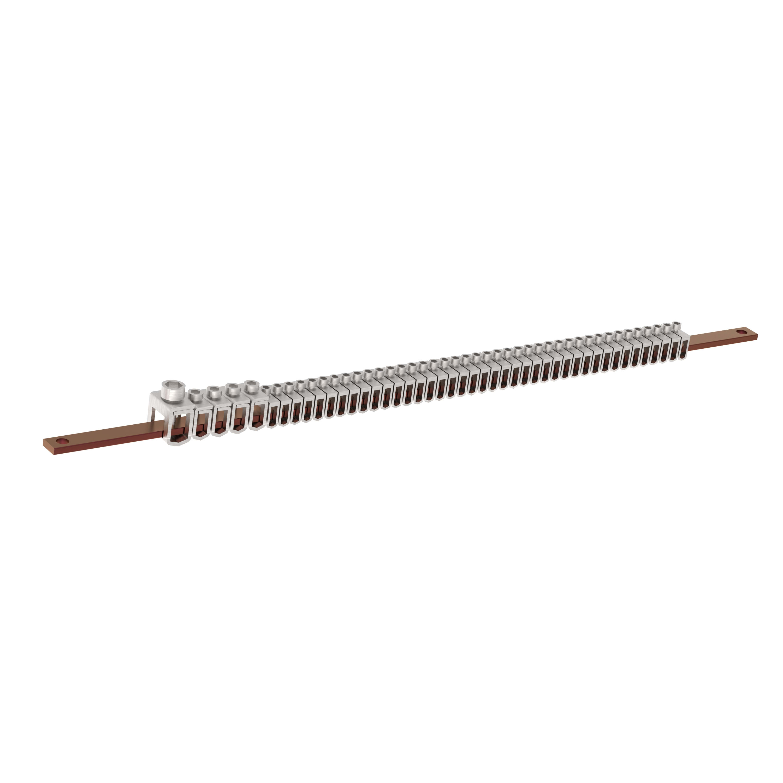 LEGRAND XL³HP 630 - Vlakke koperen rail 12x4mm - Clips - 24 mod - Breedte 465mm 2BPL24