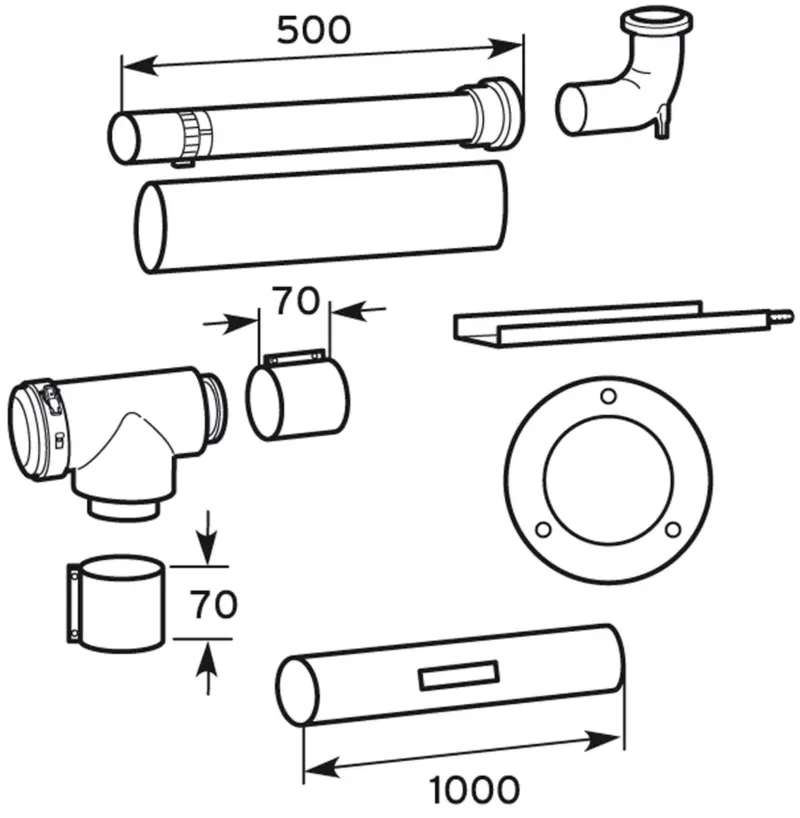 Vaillant Set concentrisch 80/125 met uitgang 80mm om een schouw te tuberen 303250